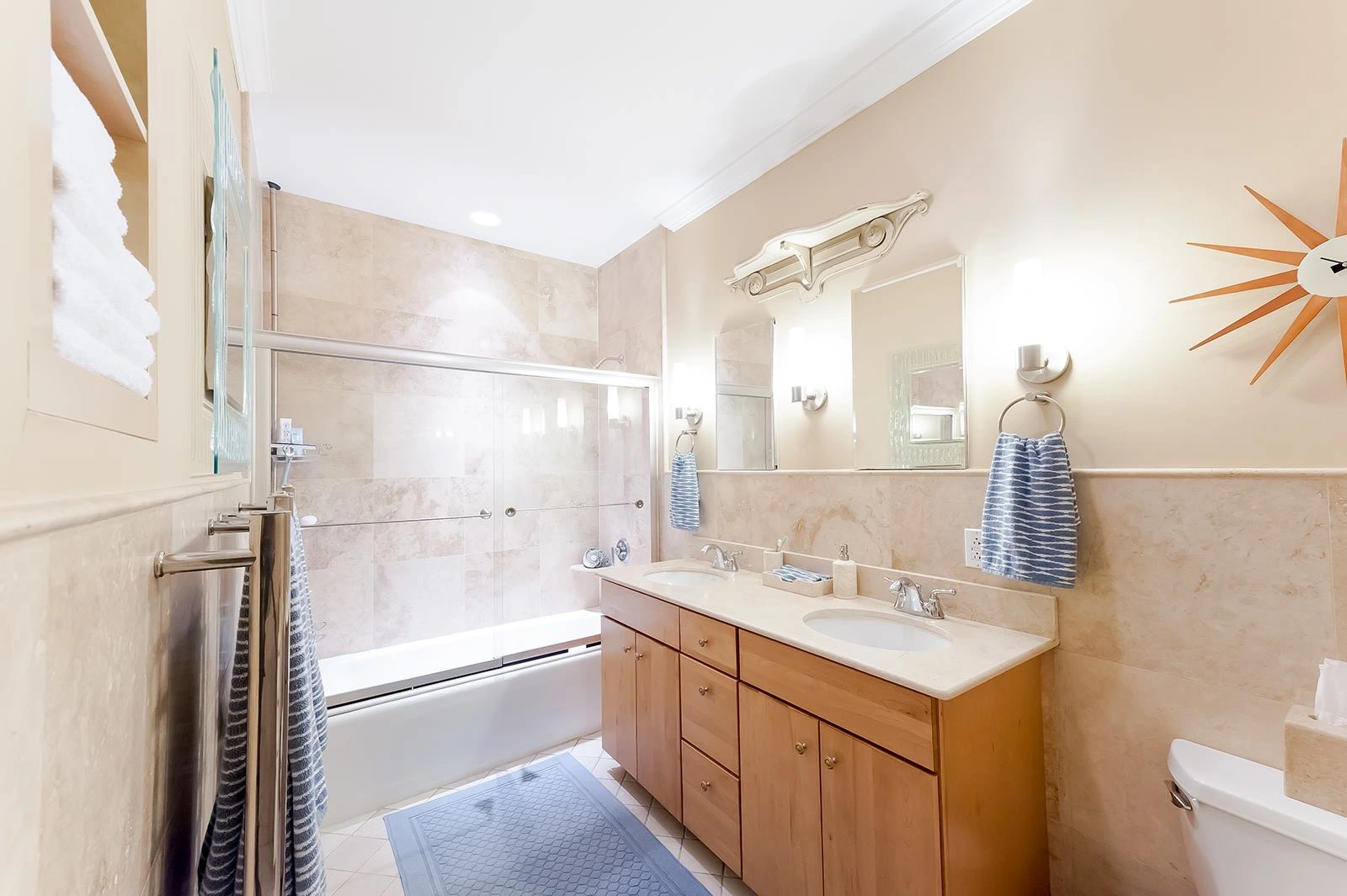 Before tub-to-shower conversion — old bathtub removed